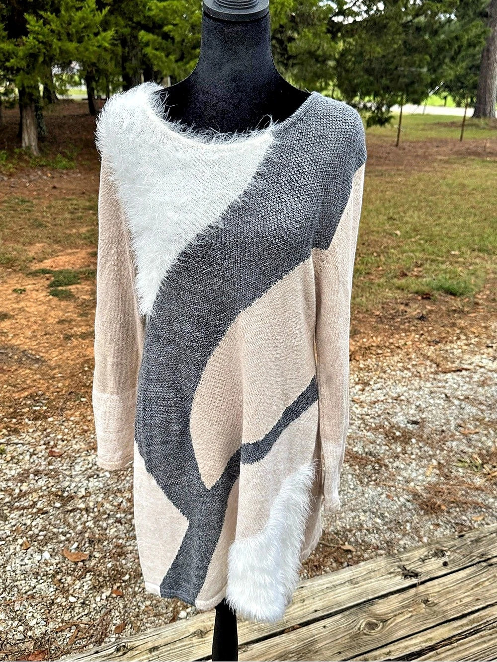 Style&co. Color Block Crew Neck Sweater